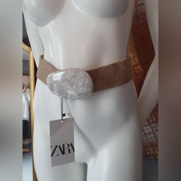 NWT Zara Jute Straw and Resin Belt - Picture 11 of 11